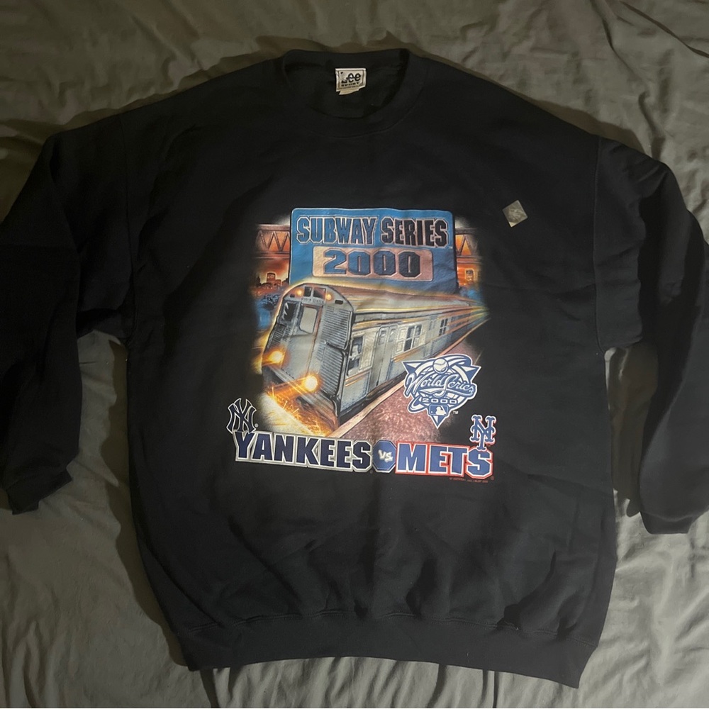 Vtg Lee Sport Yankees Mets 2000 WS Subway Series Crewneck Sweatshirt Deadstock